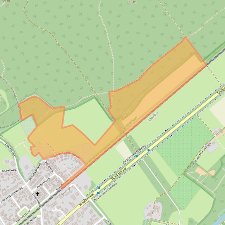 Kaart van postcodegebied 6994BL.