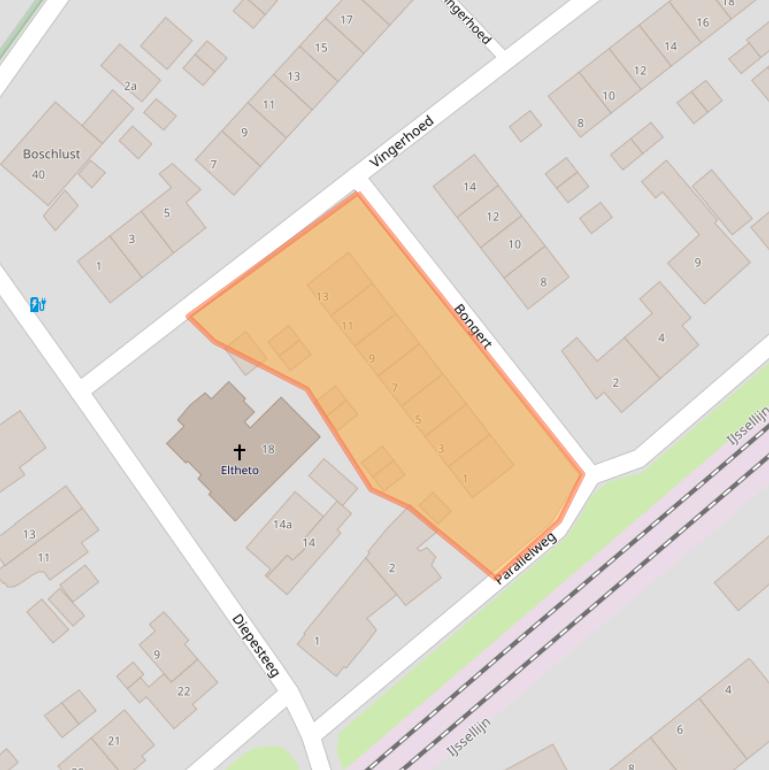 Kaart van postcodegebied 6994BV.