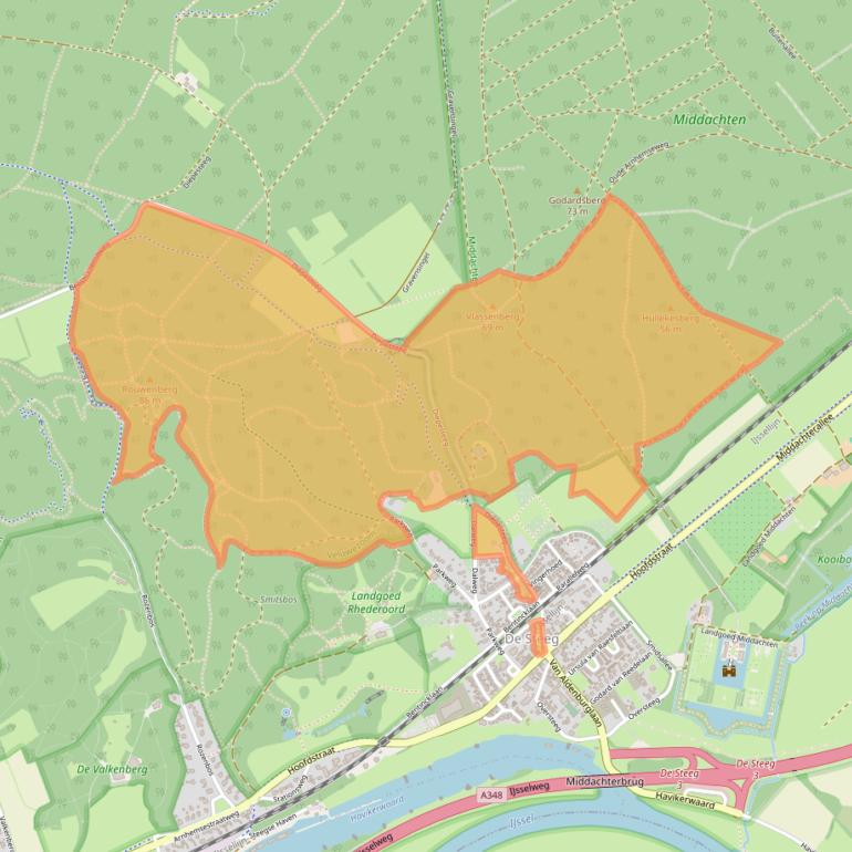 Kaart van postcodegebied 6994CC.