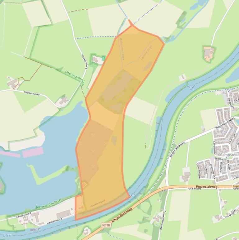 Kaart van postcodegebied 6994JG.