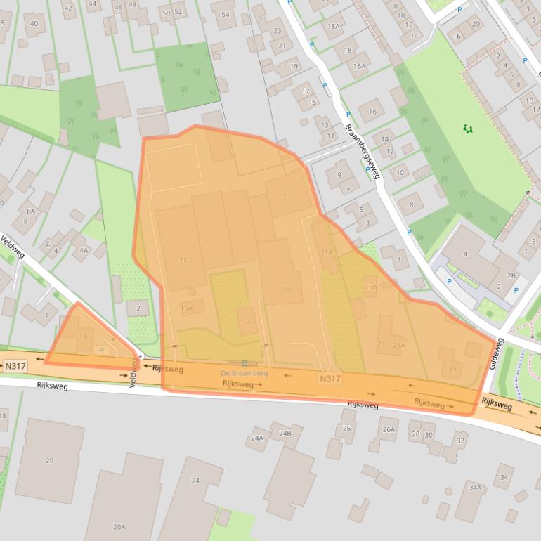 Kaart van postcodegebied 6996AA.