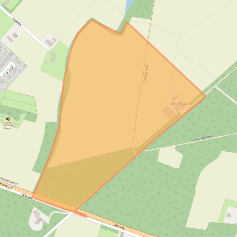 Kaart van postcodegebied 6996AB.