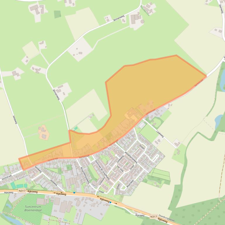 Kaart van postcodegebied 6996AG.