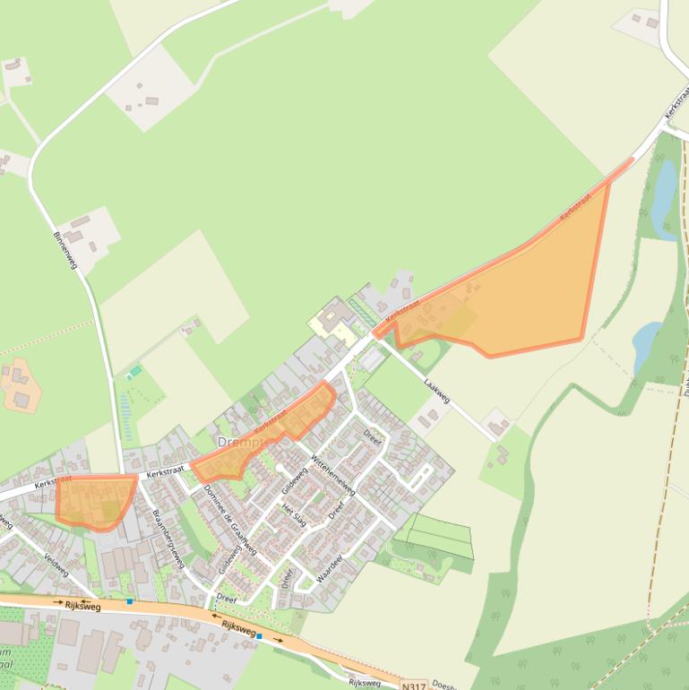 Kaart van postcodegebied 6996AJ.