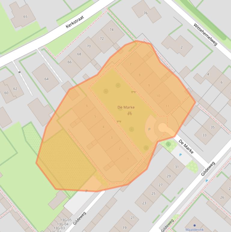 Kaart van postcodegebied 6996AW.