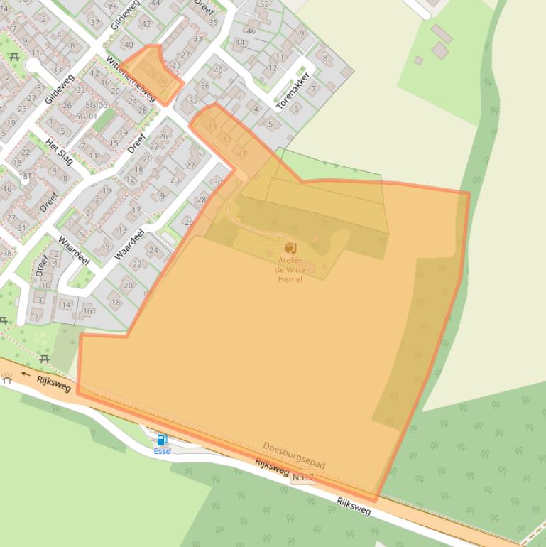 Kaart van postcodegebied 6996AX.