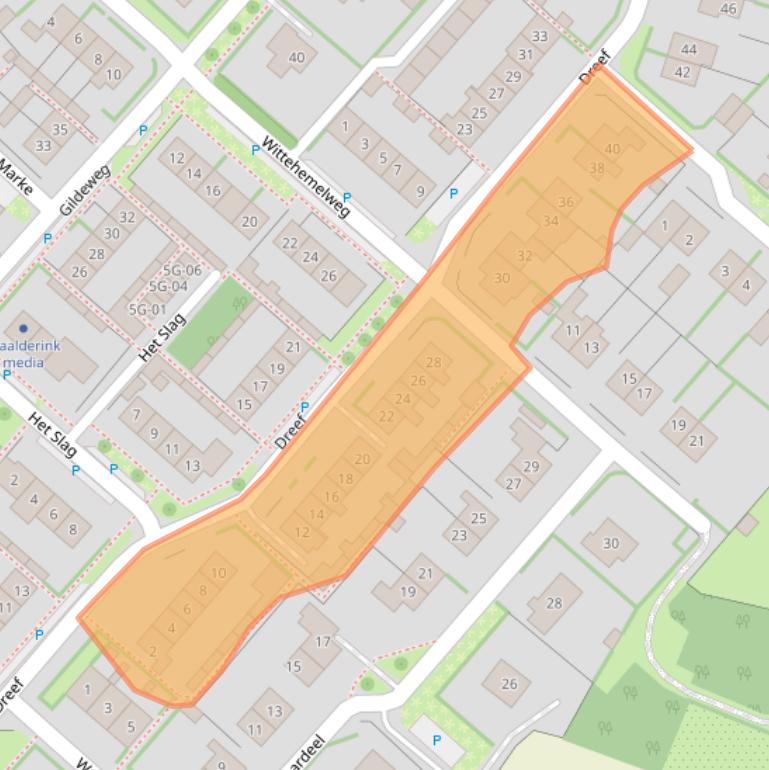 Kaart van postcodegebied 6996BB.