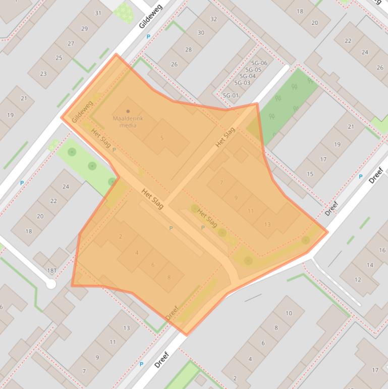 Kaart van postcodegebied 6996BG.