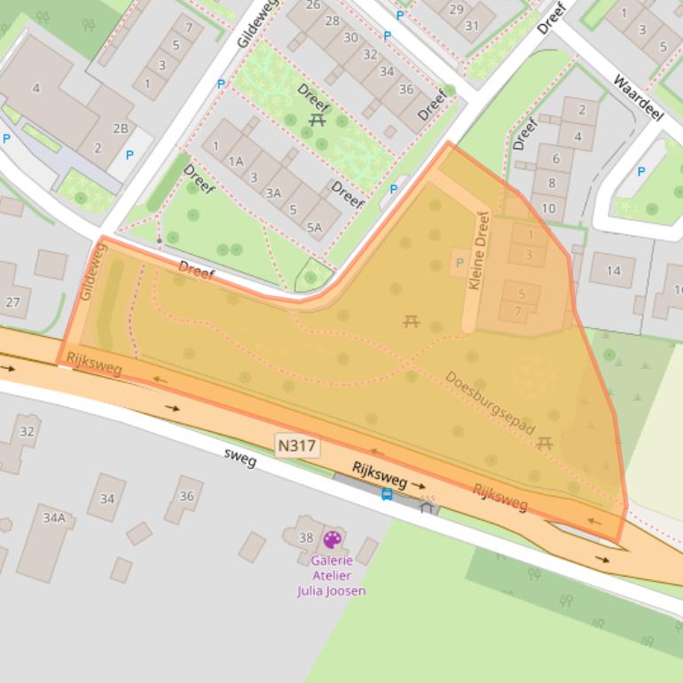 Kaart van postcodegebied 6996BL.