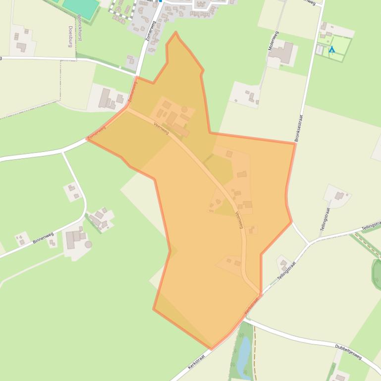 Kaart van postcodegebied 6996DC.