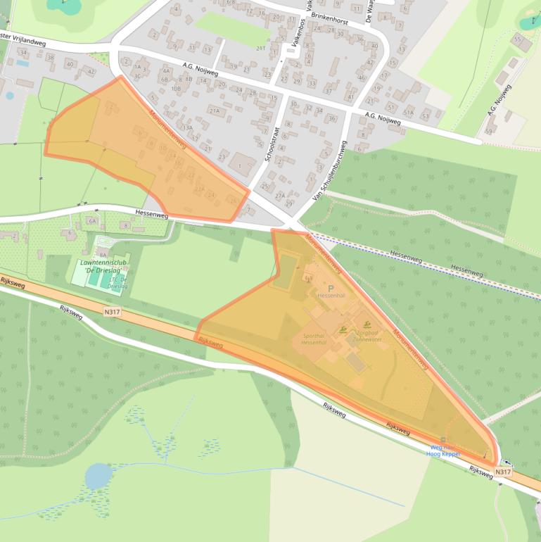 Kaart van postcodegebied 6997AH.