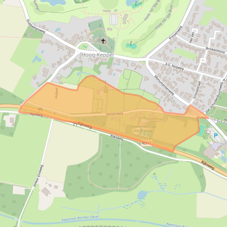 Kaart van postcodegebied 6997AJ.