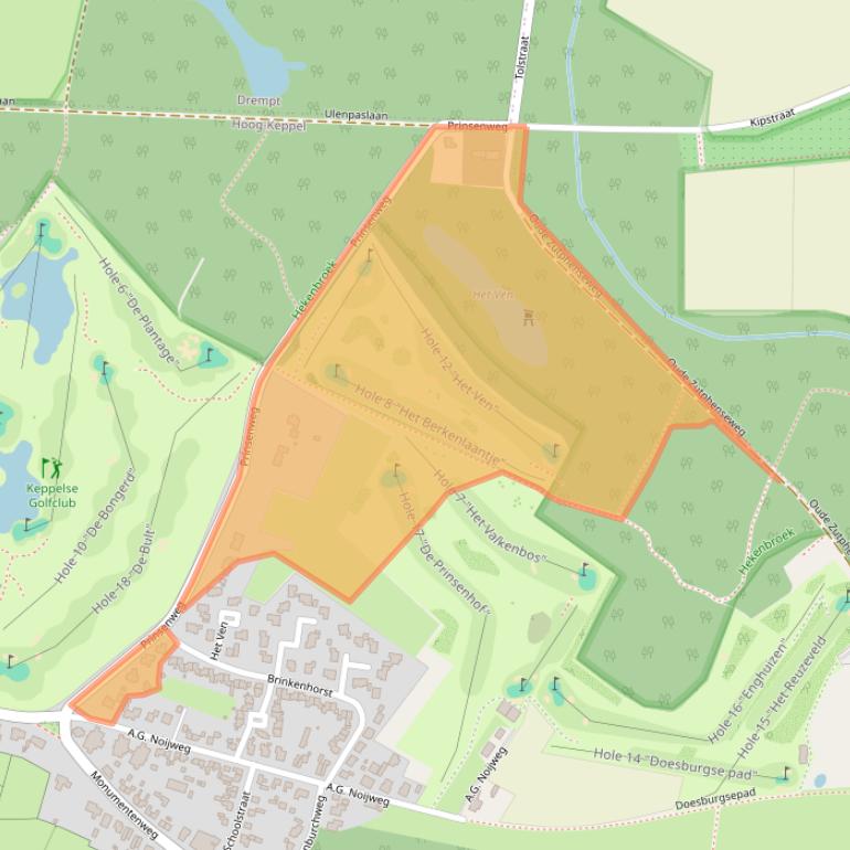 Kaart van postcodegebied 6997AW.