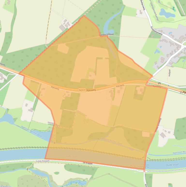 Kaart van postcodegebied 6997CA.