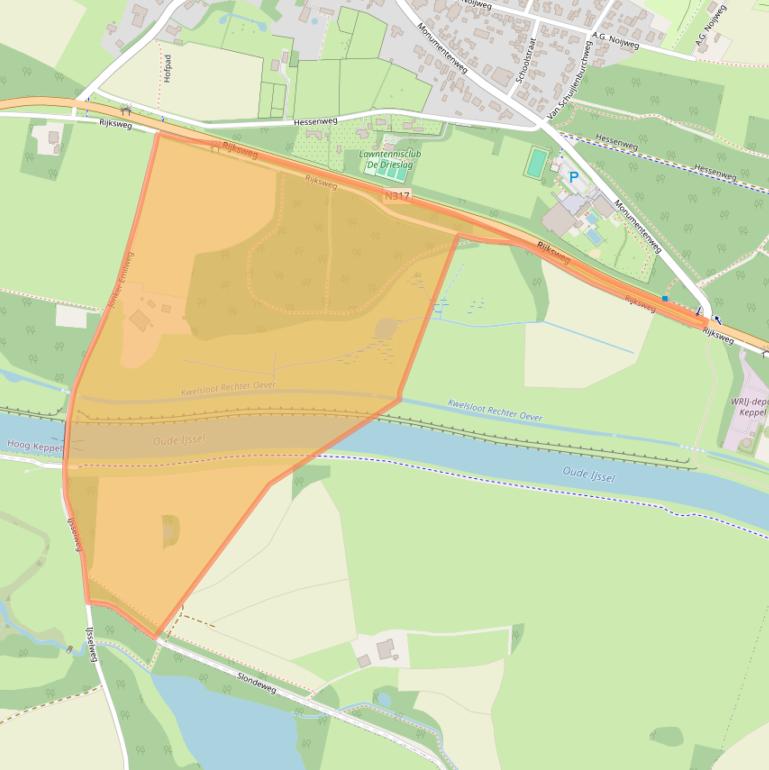 Kaart van postcodegebied 6997CB.