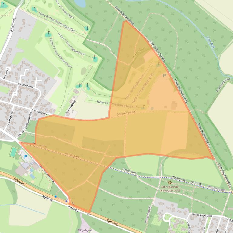 Kaart van postcodegebied 6997CH.