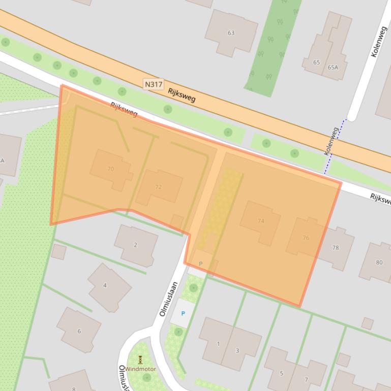 Kaart van postcodegebied 6998AJ.