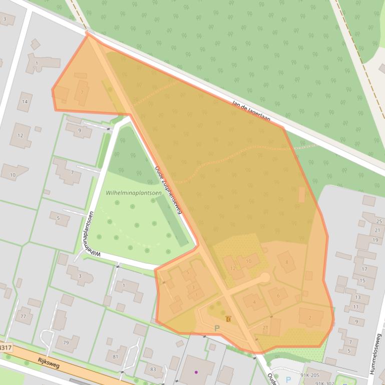 Kaart van postcodegebied 6998AL.