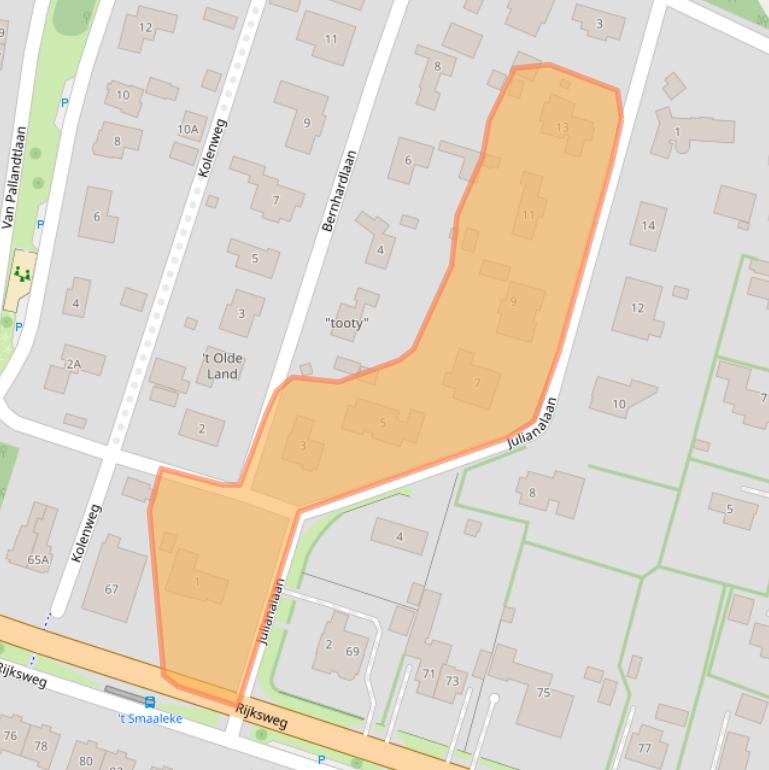 Kaart van postcodegebied 6998AP.