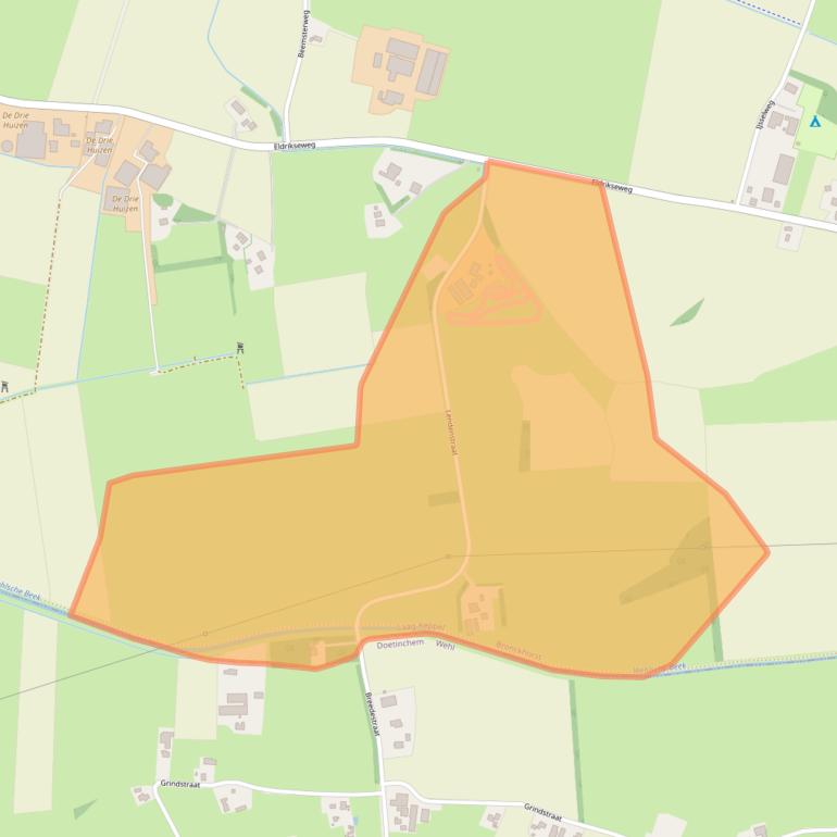 Kaart van postcodegebied 6998CE.