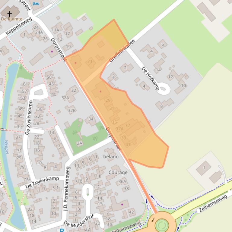 Kaart van postcodegebied 6999AB.