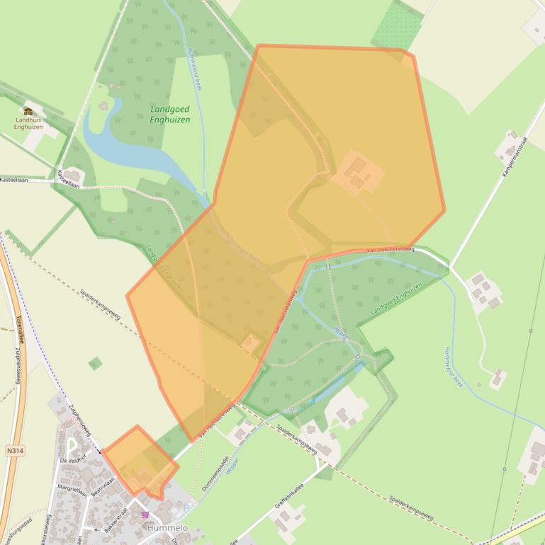 Kaart van postcodegebied 6999AE.