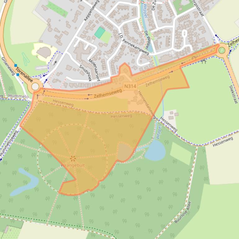 Kaart van postcodegebied 6999AL.