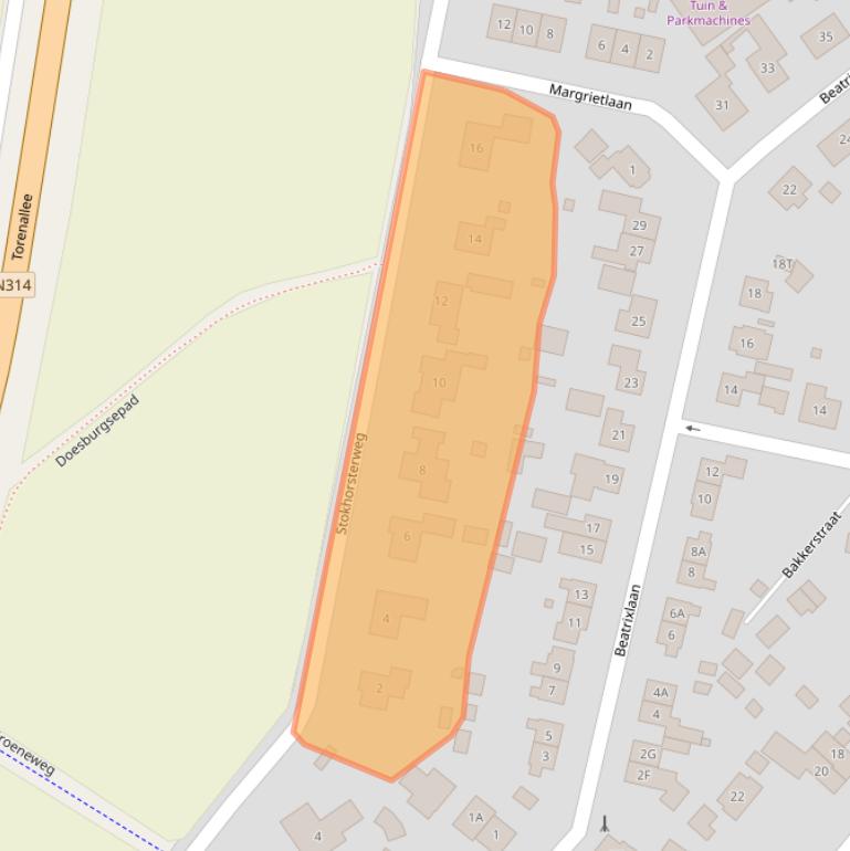 Kaart van postcodegebied 6999AX.