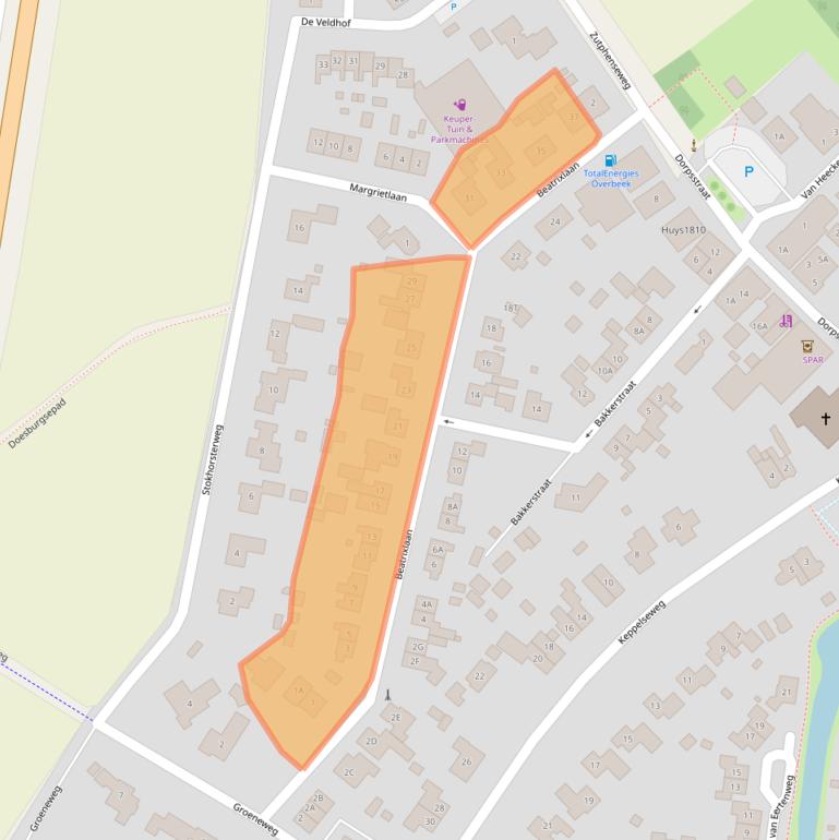 Kaart van postcodegebied 6999BA.