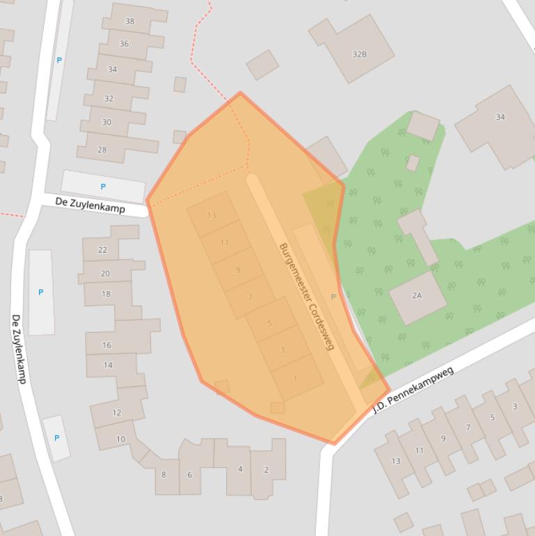 Kaart van postcodegebied 6999CE.