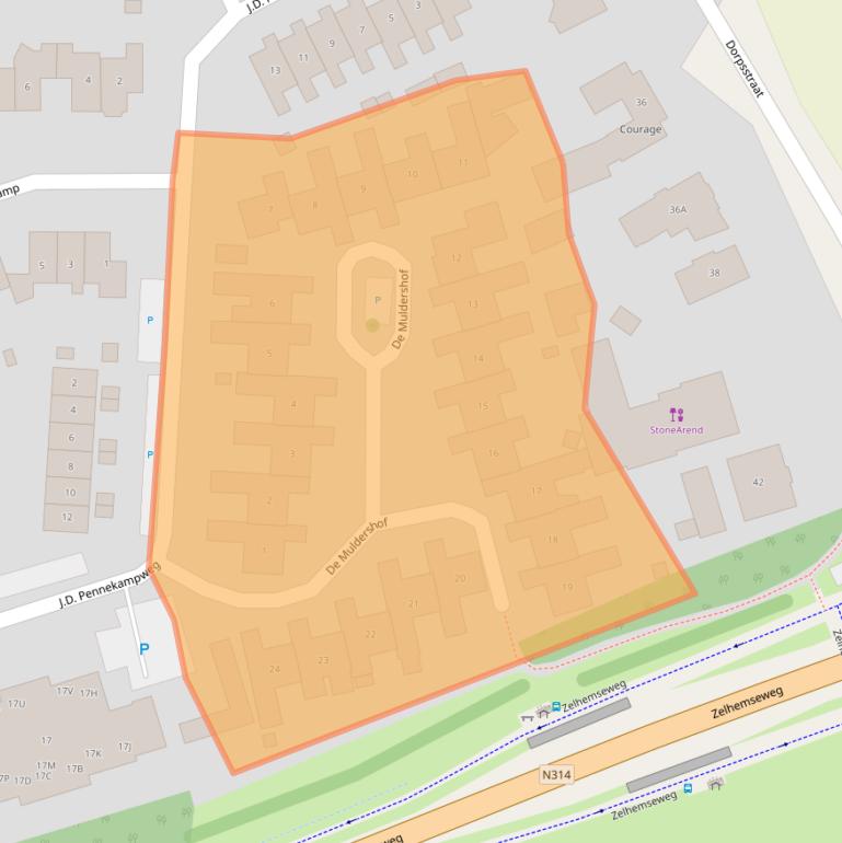 Kaart van postcodegebied 6999CL.