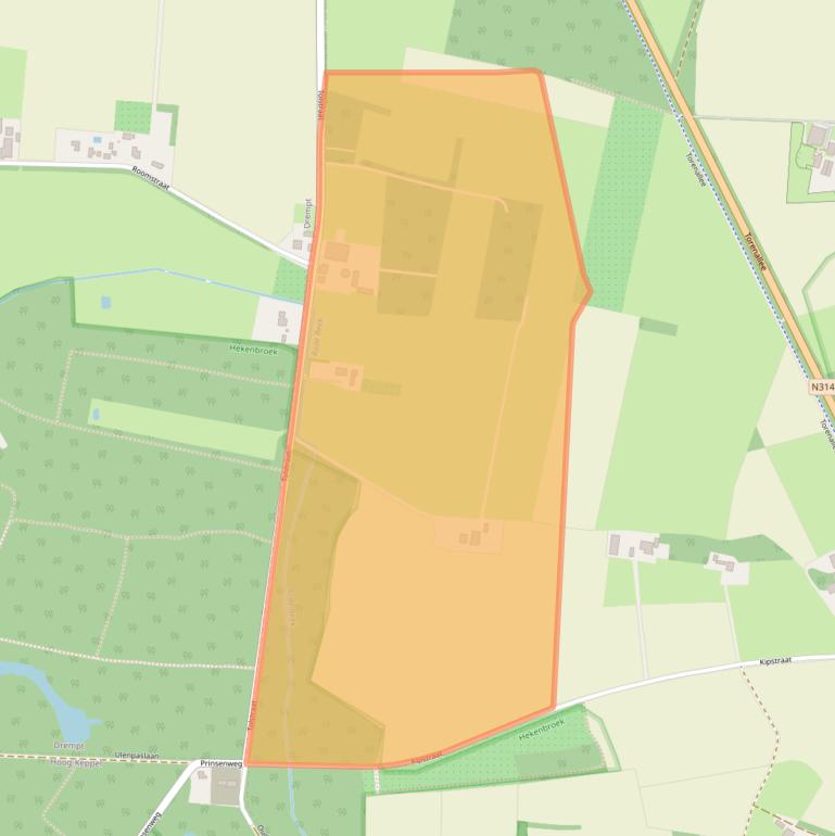 Kaart van postcodegebied 6999DC.