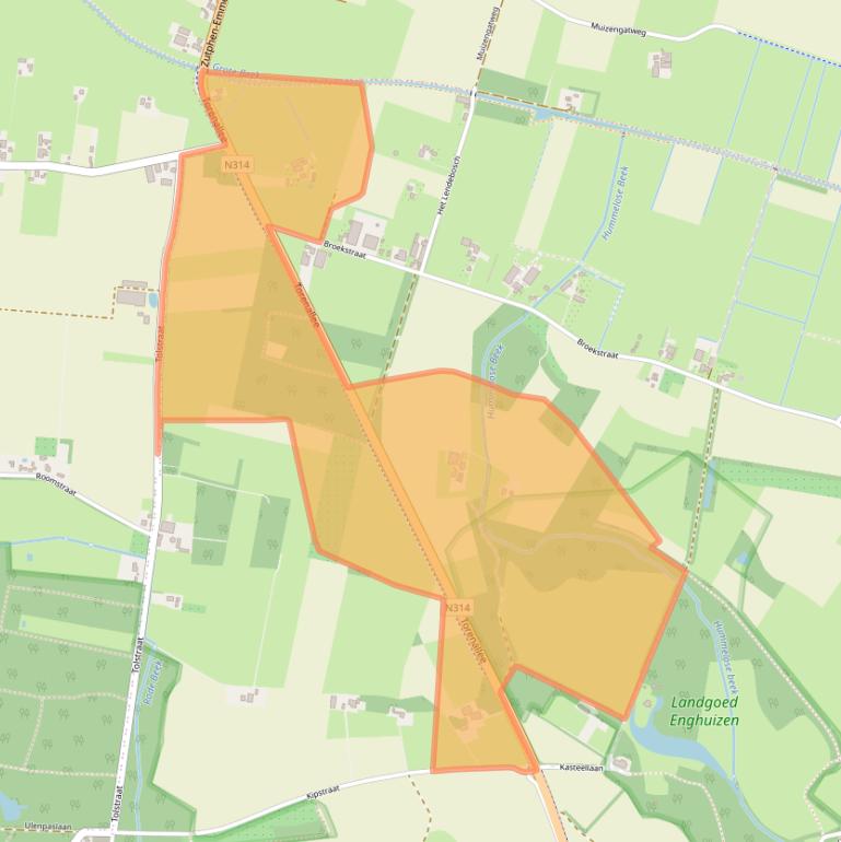 Kaart van postcodegebied 6999DD.
