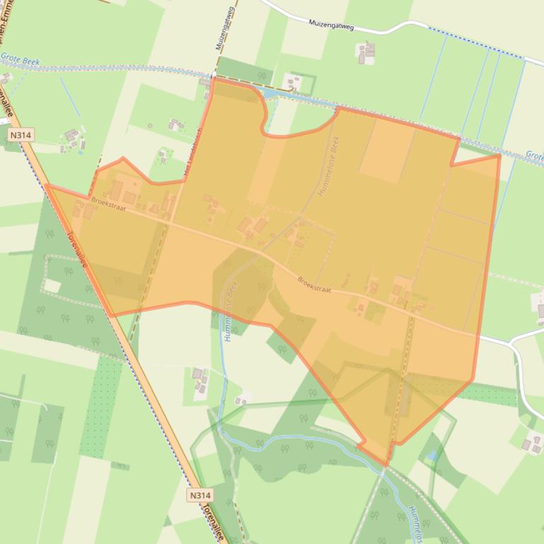 Kaart van postcodegebied 6999DE.