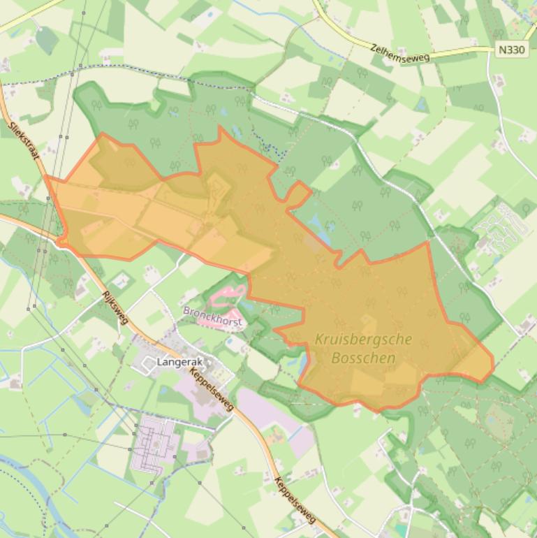 Kaart van postcodegebied 6999DW.