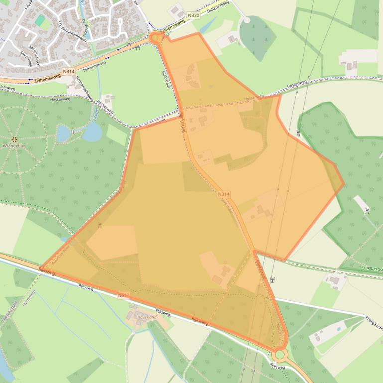 Kaart van postcodegebied 6999DX.