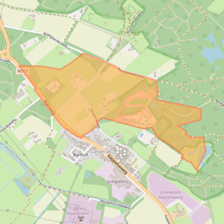 Kaart van postcodegebied 6999EA.