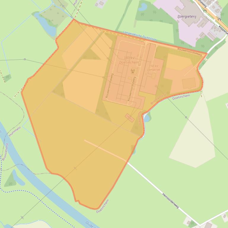 Kaart van postcodegebied 6999EC.