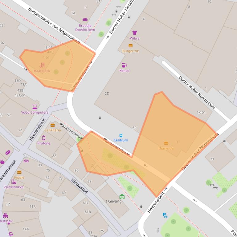 Kaart van postcodegebied 7001AA.