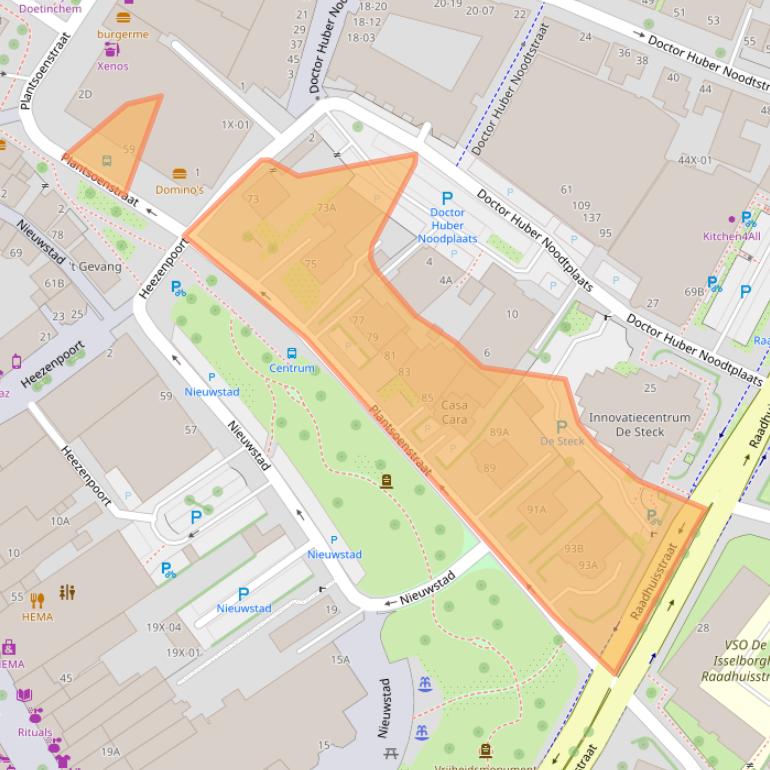 Kaart van postcodegebied 7001AB.