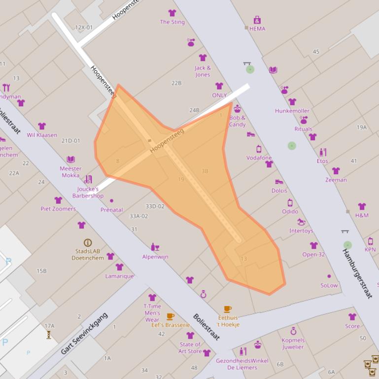 Kaart van postcodegebied 7001AM.