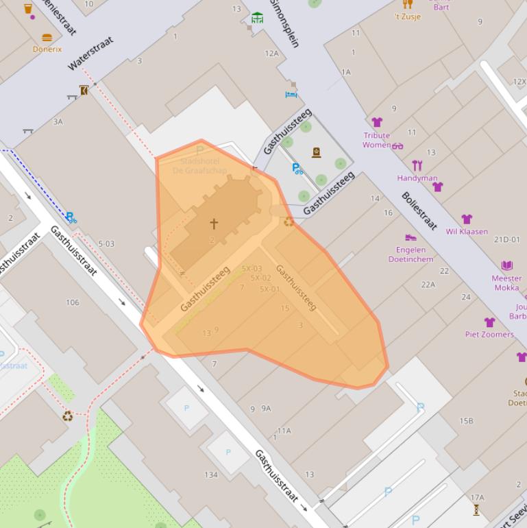 Kaart van postcodegebied 7001AZ.