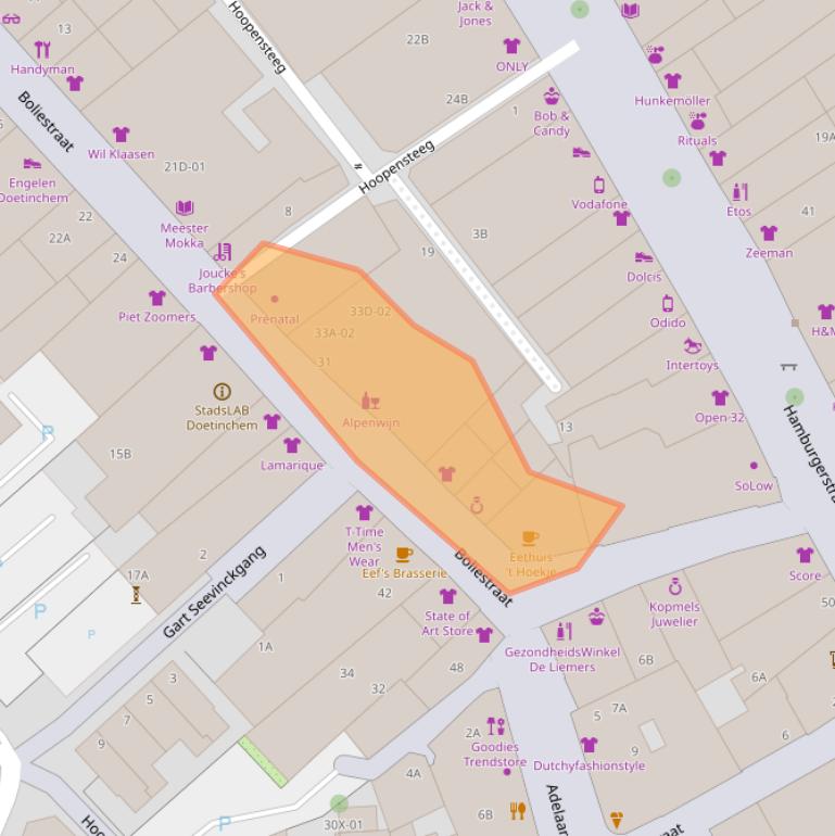 Kaart van postcodegebied 7001BB.