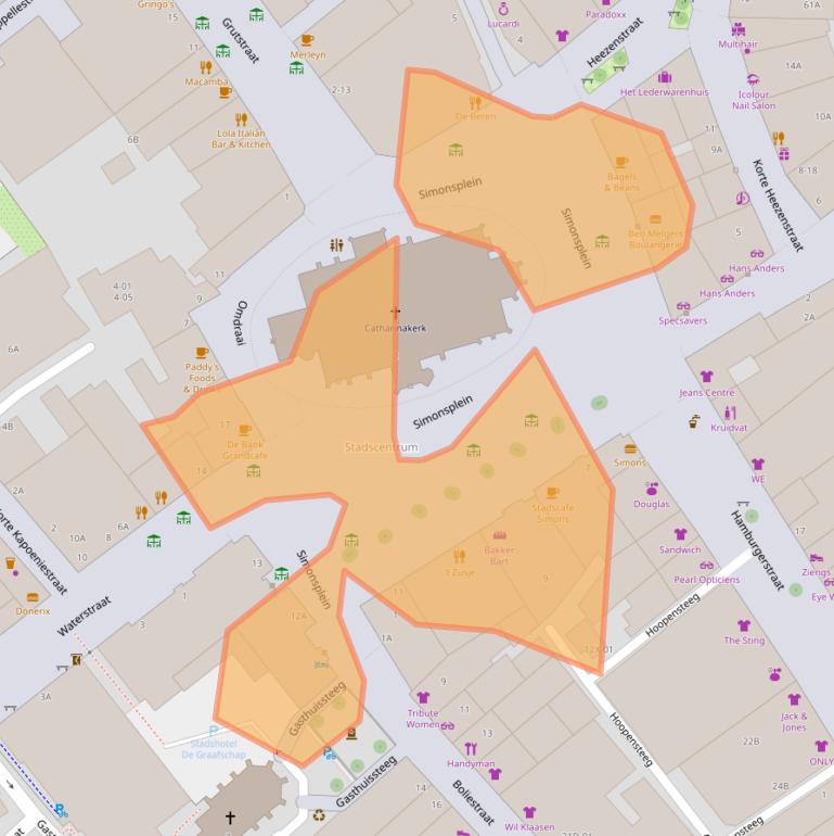 Kaart van postcodegebied 7001BM.