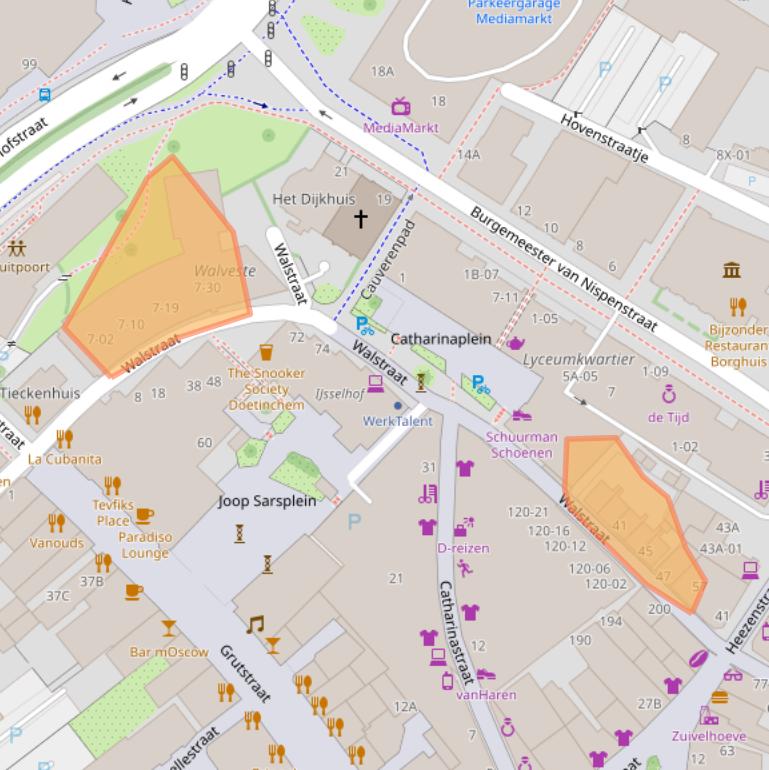 Kaart van postcodegebied 7001BT.