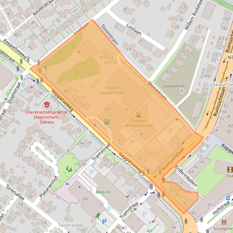 Kaart van postcodegebied 7001CG.