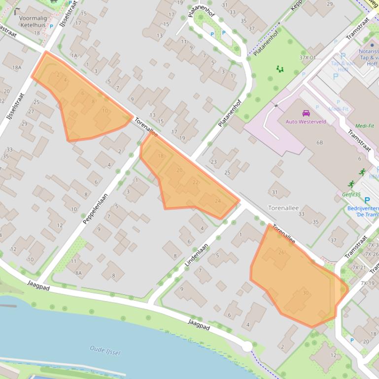 Kaart van postcodegebied 7001CK.