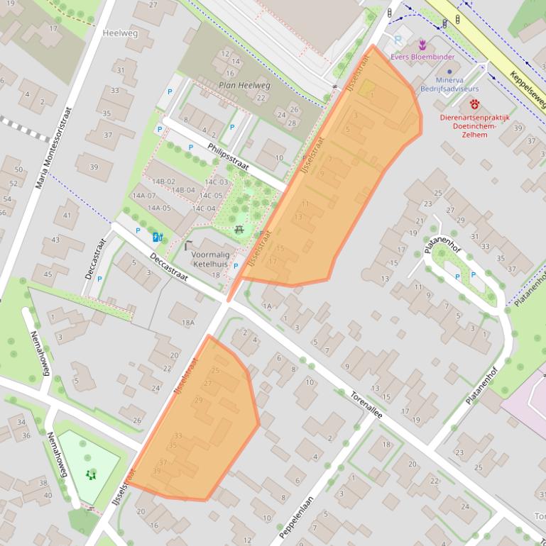 Kaart van postcodegebied 7001CP.