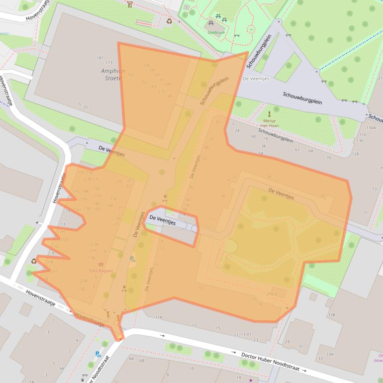 Kaart van postcodegebied 7001DL.