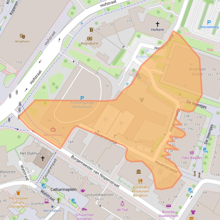 Kaart van postcodegebied 7001DR.